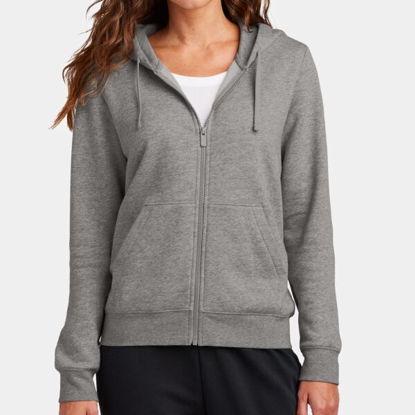 Ladies Club Fleece Sleeve Swoosh Full Zip Hoodie Thumbnail